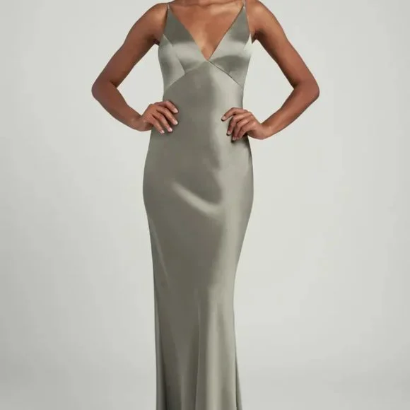 Jenny Yoo Dresses Jenny Yoo Eloise Luxe Satin Dress In Moss